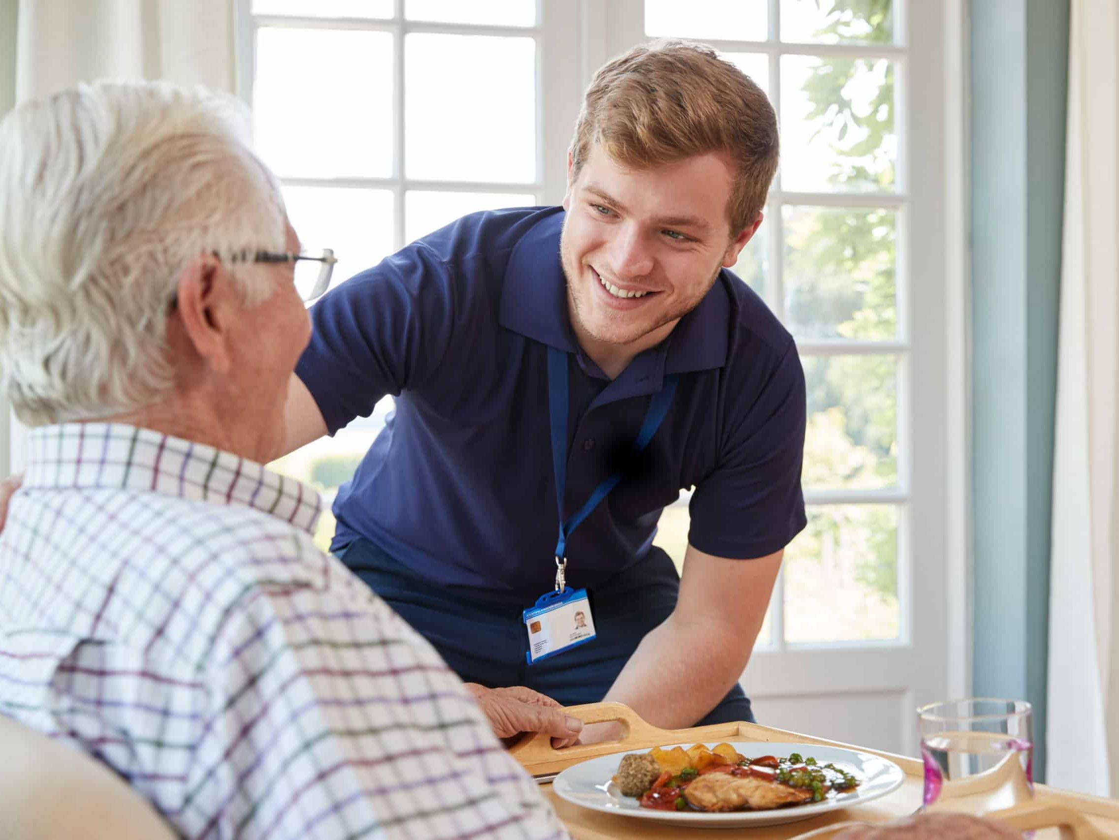 Person caring for elderly
