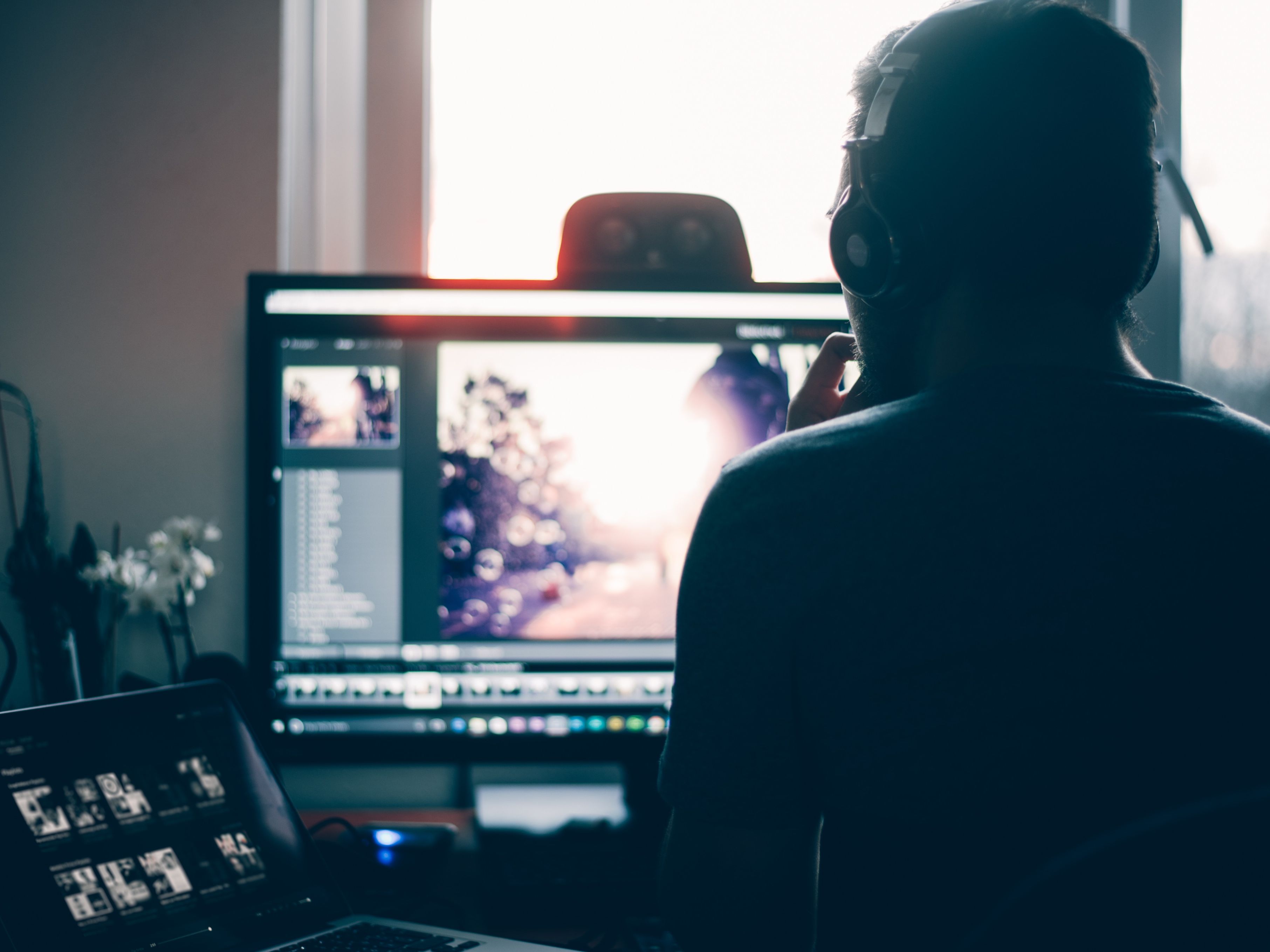 Person looking at computer screen