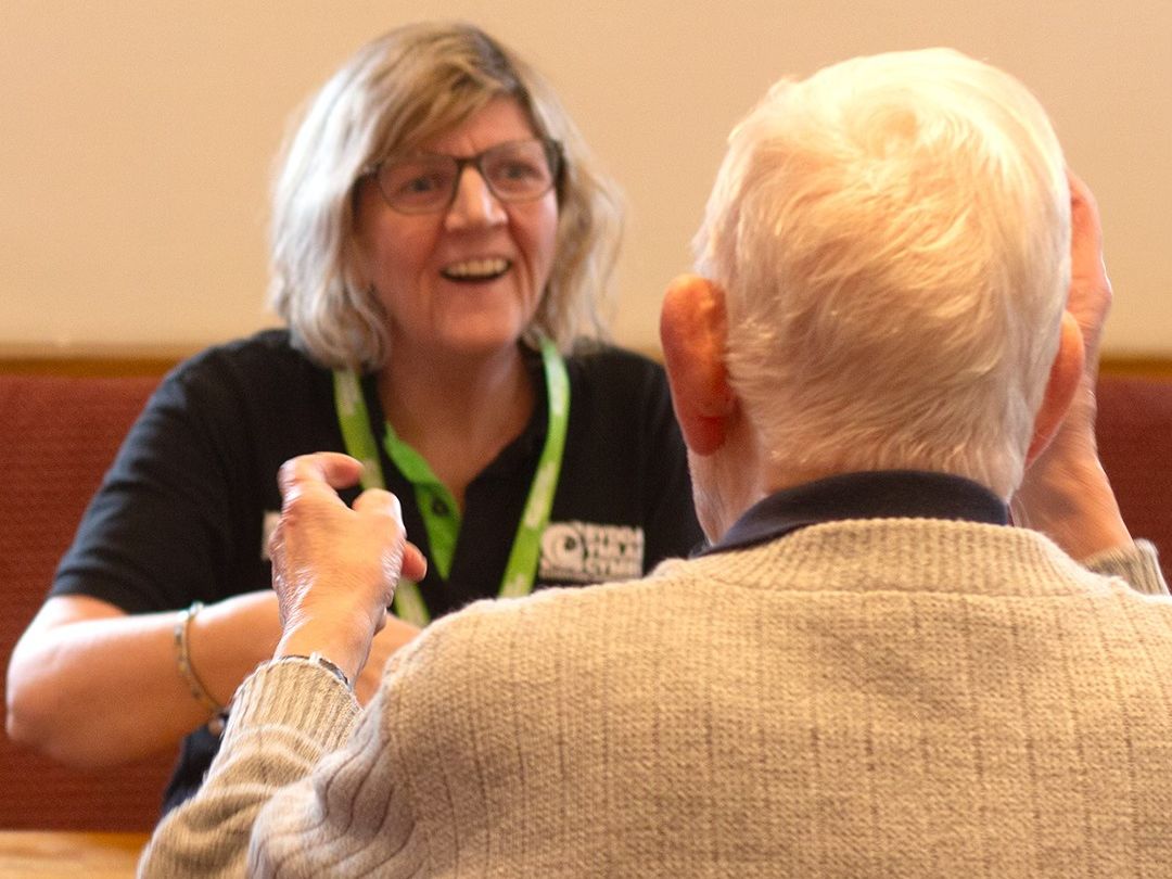 Staff having conversation with service user